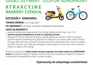 plakat z informacją o akcji zbierania telefonów