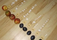 matematyczna zabawa z wykorzystaniem owoców